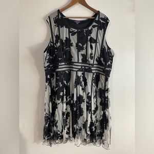Roman’s - Black and White Aline Floral Dress